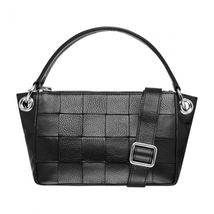 Kontainer Audrey Black Medium Crossbody Front with strap